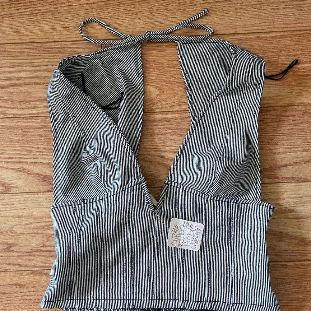 Free People NWT PinStriped Corset Style Top